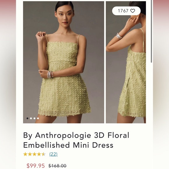Anthropologie Dresses & Skirts - Anthropologie green floral mini dress